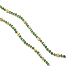 Natural Emerald | 925 Sterling Silver | Faceted Rondelle Beaded Necklace | 4mm | Forest Green | VVS1 Clarity | 18 Inch