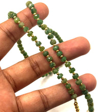 Natural Green Emerald | 925 Sterling Silver | Faceted Rondelle Beaded Necklace | 4mm | VVS1 Clarity | 18 Inch Strand
