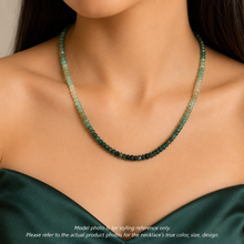 Natural Emerald Rondelle Facet Cut Beads Precious Necklace