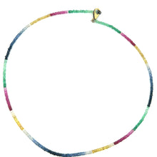 Natural Emerald Ruby Blue & Yellow Sapphire Multi Precious Necklace Jewelry