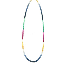 Natural Emerald Ruby Blue & Yellow Sapphire Multi Precious Necklace Jewelry