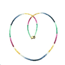Natural Emerald Ruby Blue & Yellow Sapphire Multi Precious Necklace Jewelry