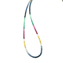 Natural Emerald Ruby Blue & Yellow Sapphire Multi Precious Necklace Jewelry