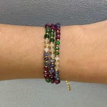Natural Emerald Ruby Sapphire | 925 Sterling Silver | Faceted Rondelle Beaded Necklace | 4mm | VVS1 Clarity | 18 Inch