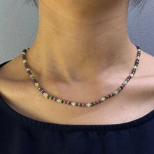 Natural Emerald Ruby Sapphire | 925 Sterling Silver | Faceted Rondelle Beaded Necklace | 4mm | VVS1 Clarity | 18 Inch