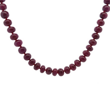 Natural Fine Ruby Necklace | Smooth 11–12mm Rondelle Beads 74 Pcs 853.45 Carats | Scarlet Red VVS Clarity | 27 Inch