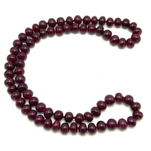 Natural Fine Ruby Necklace | Smooth 11–12mm Rondelle Beads 74 Pcs 853.45 Carats | Scarlet Red VVS Clarity | 27 Inch