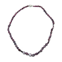 Natural Garnet 16’’ Rhombus Necklace Handmade Smooth Gemstone Jewelry Symbol of Commitment & Strength - Necklace