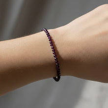 Natural Garnet 3mm Bead Bracelet | 8 Inch Minimalist Handmade Jewelry Gift for Everyday Wear - Bracelet