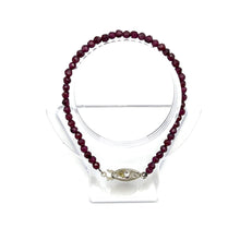 Garnet Natural Hand Cut Round Beads Handmade Bracelet