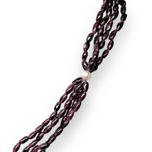 Natural Garnet Balloon & Pearl Button Gemstone Necklace