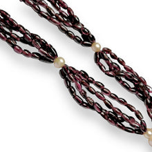 Natural Garnet Balloon & Pearl Button Gemstone Necklace