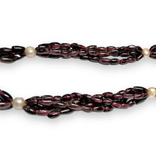 Natural Garnet Balloon & Pearl Button Gemstone Necklace