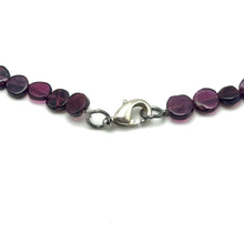 Natural Garnet Button 6mm & Pearl Button 7x6mm Gemstone Necklace