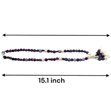 Natural Garnet Button 6mm & Pearl Button 7x6mm Gemstone Necklace