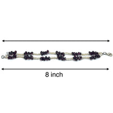 Natural Garnet Drop & Pearl Rice Gemstone Bracelet