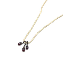 Natural Garnet Gemstone 10mm Drop Shape Pendant With White Twisted Cord Necklace Known For Passion Vitality