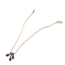Natural Garnet Gemstone 10mm Drop Shape Pendant With White Twisted Cord Necklace Known For Passion Vitality