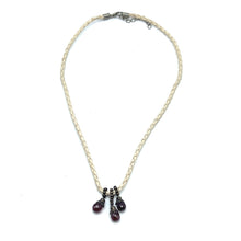 Natural Garnet Gemstone 10mm Drop Shape Pendant With White Twisted Cord Necklace Known For Passion Vitality