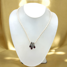 Natural Garnet Gemstone 10mm Drop Shape Pendant With White Twisted Cord Necklace Known For Passion Vitality