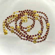 Natural Red Garnet | 925 Sterling Silver | Faceted Rondelle Beaded Necklace | 3mm | VVS1 Clarity | 18 Inch Strand