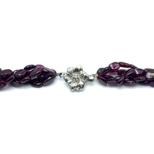 Natural Garnet Mani & Pearl Rice Twisted Gemstone Necklace
