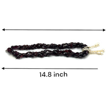 Natural Garnet Mani & Pearl Twisted Gemstone Necklace