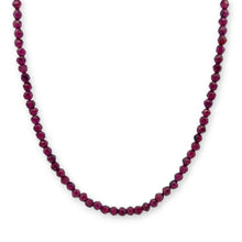 Natural Garnet Necklace | Hexagon 3.5mm Hand Cut Gemstone Beads | 18.9 Inch January Birthstone Jewelry - Necklace