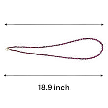 Natural Garnet Necklace | Hexagon 3.5mm Hand Cut Gemstone Beads | 18.9 Inch January Birthstone Jewelry - Necklace