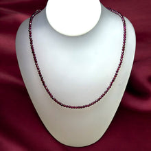 Natural Garnet Necklace | Hexagon 3.5mm Hand Cut Gemstone Beads | 18.9 Inch January Birthstone Jewelry - Necklace