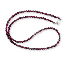 Natural Garnet Necklace | Hexagon 3.5mm Hand Cut Gemstone Beads | 18.9 Inch January Birthstone Jewelry - Necklace