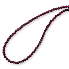 Natural Garnet Necklace | Hexagon 3.5mm Hand Cut Gemstone Beads | 18.9 Inch January Birthstone Jewelry - Necklace