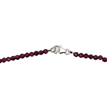 Natural Garnet Necklace | Hexagon 3.5mm Hand Cut Gemstone Beads | 18.9 Inch January Birthstone Jewelry - Necklace