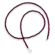 Natural Garnet Necklace | Hexagon 3.5mm Hand Cut Gemstone Beads | 18.9 Inch January Birthstone Jewelry - Necklace