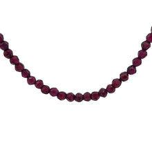 Natural Garnet Necklace | Hexagon 3.5mm Hand Cut Gemstone Beads | 18.9 Inch January Birthstone Jewelry - Necklace
