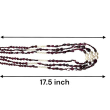 Natural Garnet Pear & Pearl Gemstone Handmade Necklace