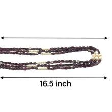 Natural Garnet Pear & Pearl Layered Gemstone Necklace