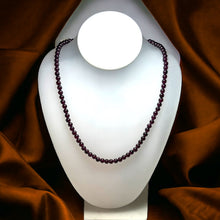 Natural Garnet Plain Ball 5mm Gemstone Necklace Jewelry