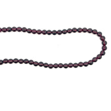 Natural Garnet Plain Ball 5mm Gemstone Necklace Jewelry