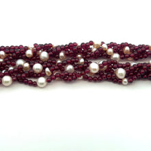 Natural Garnet Plain Ball & Pearl Gemstone Handmade Necklace