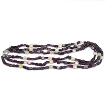 Natural Garnet Plain Tube & Chalcedony Round Handmade Gemstone Beaded 17.2’’ Necklace Jewelry - Necklace