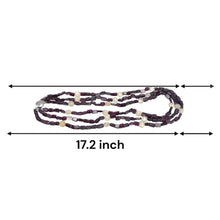 Natural Garnet Plain Tube & Chalcedony Round Handmade Gemstone Beaded 17.2’’ Necklace Jewelry - Necklace