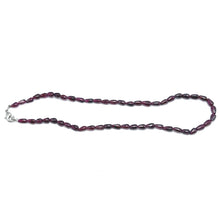 Natural Garnet Smooth Drop Bead 15’’ Necklace Plain Red Gemstone Jewelry - Necklace