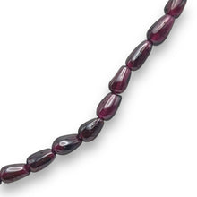 Natural Garnet Smooth Drop Bead 15’’ Necklace Plain Red Gemstone Jewelry - Necklace