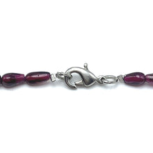 Natural Garnet Smooth Drop Bead 15’’ Necklace Plain Red Gemstone Jewelry - Necklace
