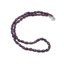 Natural Garnet Smooth Drop Bead 15’’ Necklace Plain Red Gemstone Jewelry - Necklace
