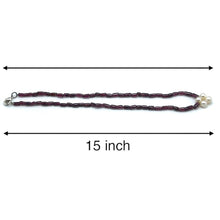 Natural Garnet Tube & Button Pearl Gemstone Necklace
