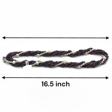 Natural Garnet Tube & Plain Pearl Twisted Gemstone Necklace