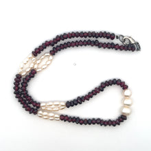 Natural Garnet Tyre Pearl Oval Rice Smooth Gemstone Necklace