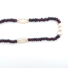 Natural Garnet Tyre Pearl Oval Rice Smooth Gemstone Necklace